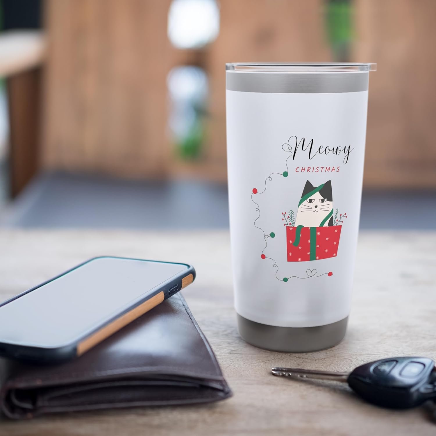 Meowy Christmas Stainless Steel Tumbler 20oz - Image 3