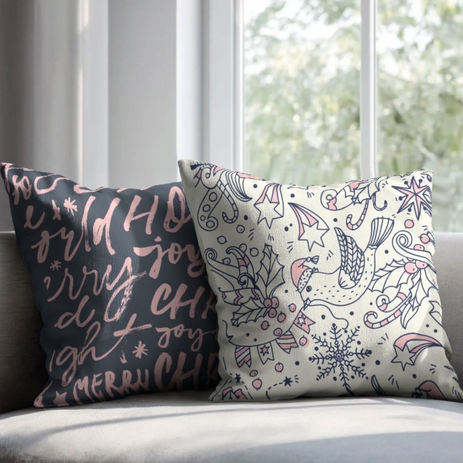 Holiday-Tweets-pillow-set-pink