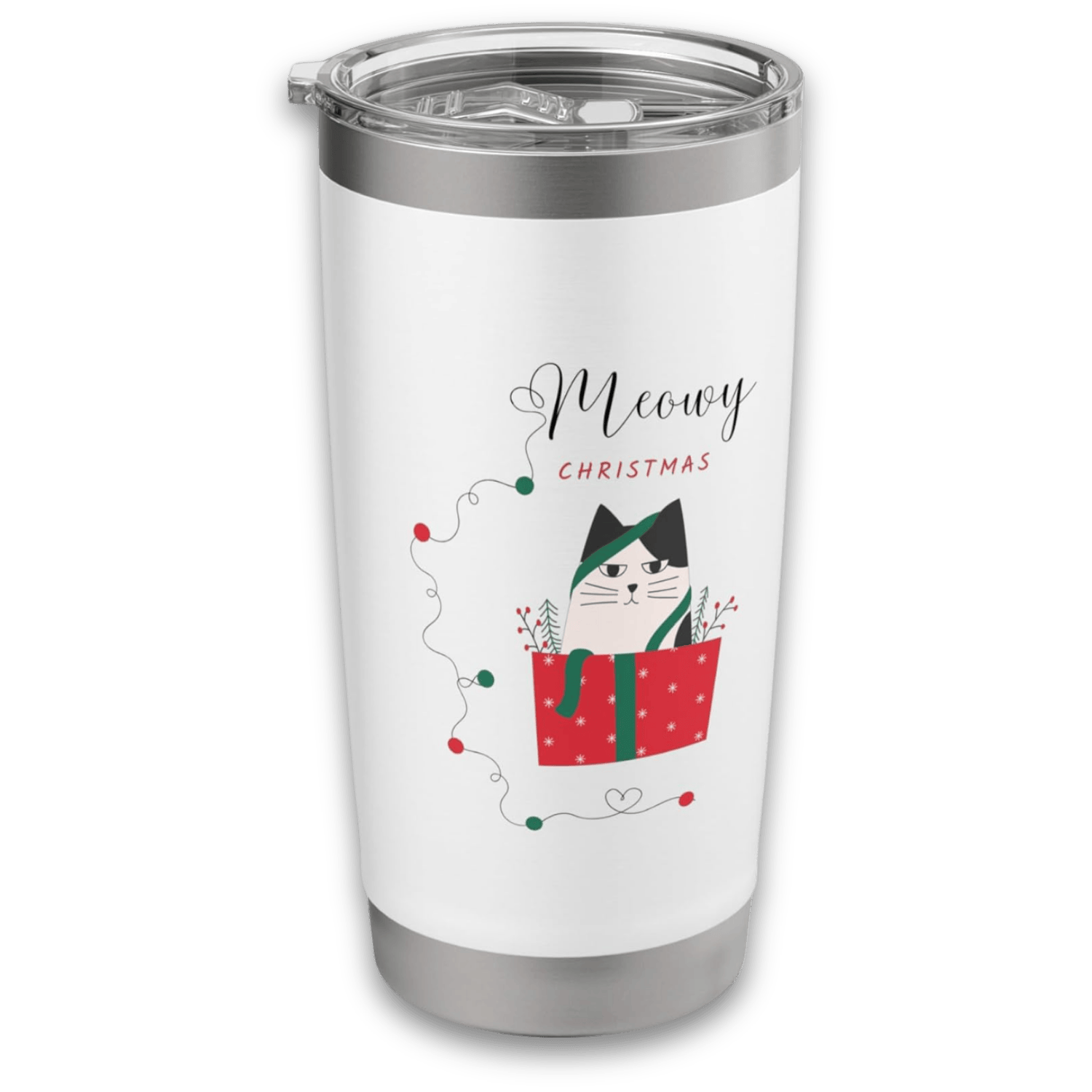 Meowy Christmas Stainless Steel Tumbler 20oz - Image 5