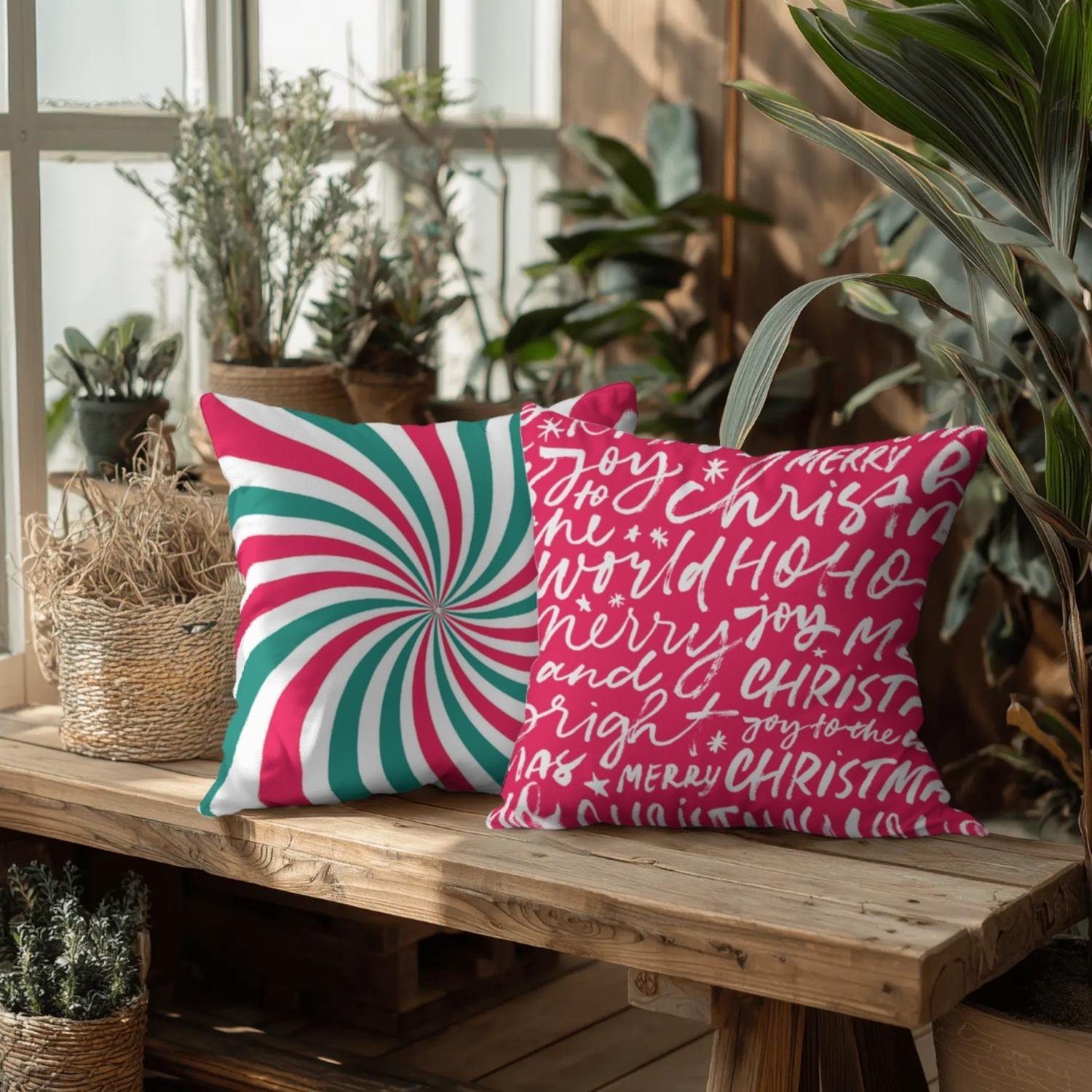 Peppermint Swirl Throw Pillow - Image 3
